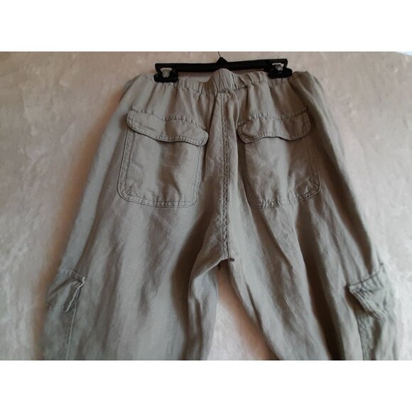 C & C California Size Medium 100% Linen Casual Beach Vacation Summer Pants - Picture 5 of 11